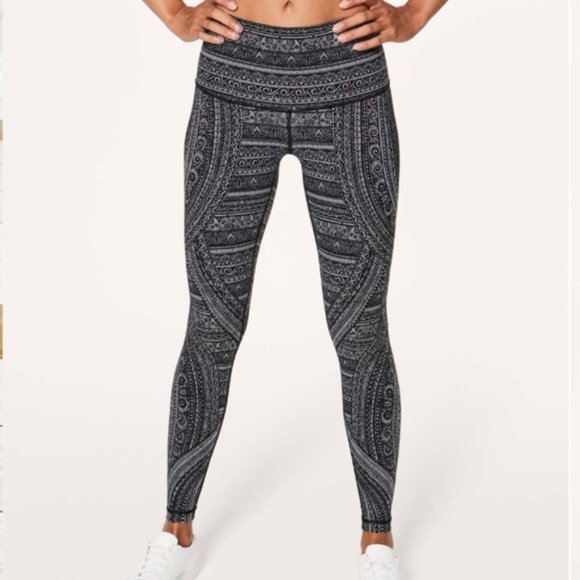 Lululemon Wunder Under Hi Rise Tight Nulux 28 Entwined 50 iced grey black